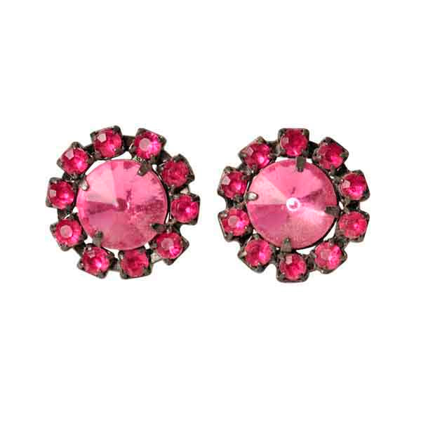 Earrings with pink stones